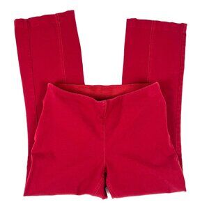 Soft Surroundings Women's Crop Pants Straight-Leg Red Pull-On Petite XS